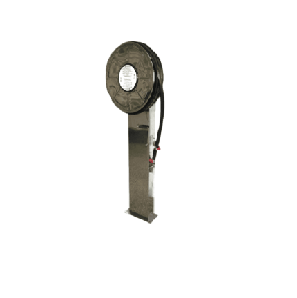 Carretel autoportante, em coluna tipo pedestal, inox, 20, 25 e 30m | CR039 Inox